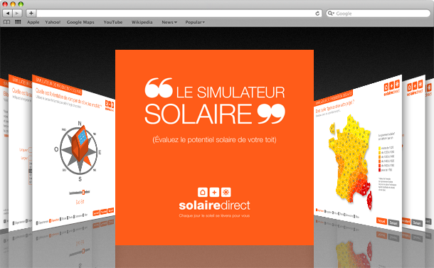 Interface graphique des bornes interactives de Solaire Direct